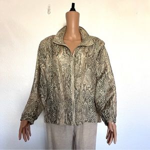 SOLD Vtg Petite Sophisticate Silk Snakeskin Windbreaker Jacket L